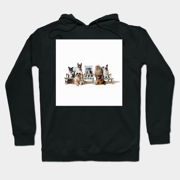 Dogs Sunbathing On Deckchairs Hoodie by NeavesPhoto